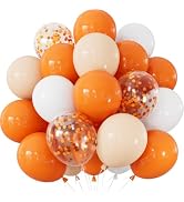 Adeyoo Fall Balloons, 50 Pcs Orange Nude White Balloons, Thanksgiving Decor | 12-Inch Orange and ...