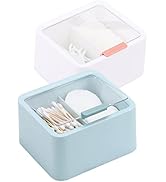 Tecbeauty 2pcs Qtips Holder - Middle Divider Cotton Pads Storage Dispenser Bathroom Organizer wit...