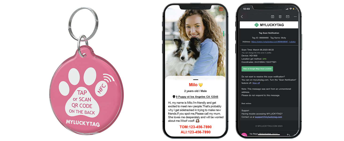 MYLUCKYTAG QR CODE NFC PETID TAGS