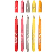 Maikedepot Brush Tip Pen, 5pcs Sign Brush Pens Arts Felt Tip Marker Water Based Journaling Pen Se...