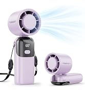 5000mAh Portable Handheld Fan, USB-C Rechargeable Mini Fan with 100 Speeds | Up to 12H Runtime,Tu...