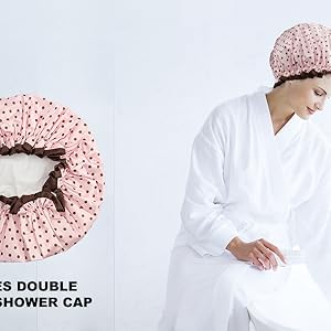 TCOTBE 4 Pieces Waterproof Shower Cap