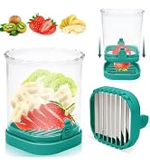 Fruit Slicer Cup, 2024 NEW Strawberry Slicer, Banana Slicer, Stainless Steel Egg Slicers, Removab...