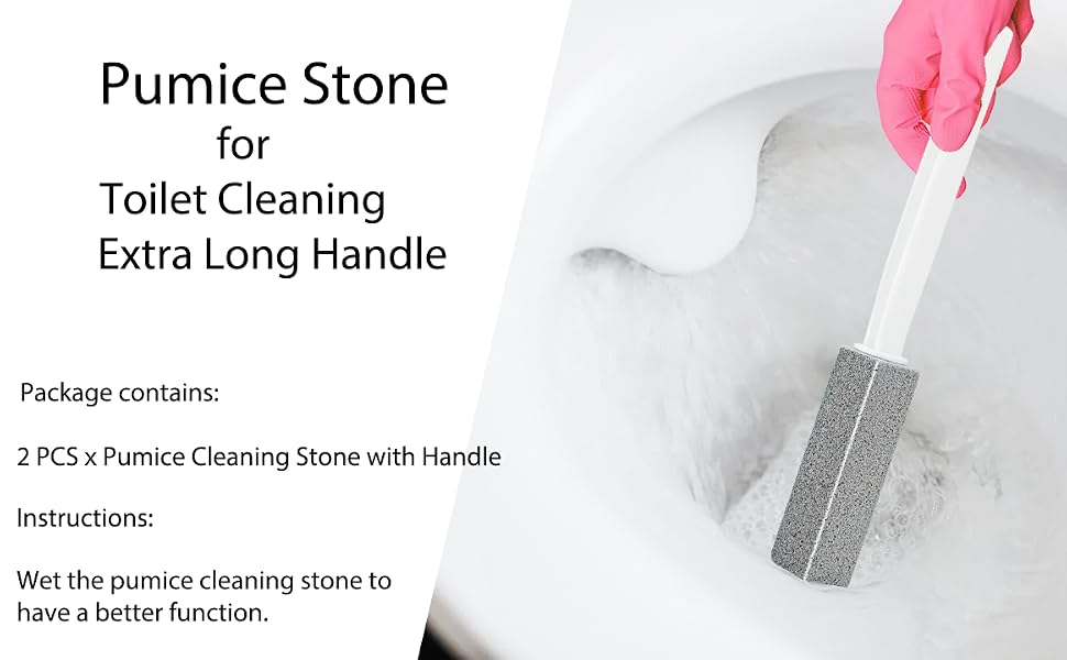 Pumice Stone Toilet Bowl Cleaner with Extra Long Handle
