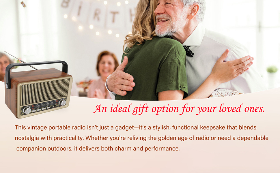 A vintage radio—a timeless, thoughtful gift.