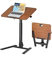 OUKMIC 25 Inch Mobile Foldable Standing Desk, 180° Tiltable Portable Rolling Laptop Table, Height...