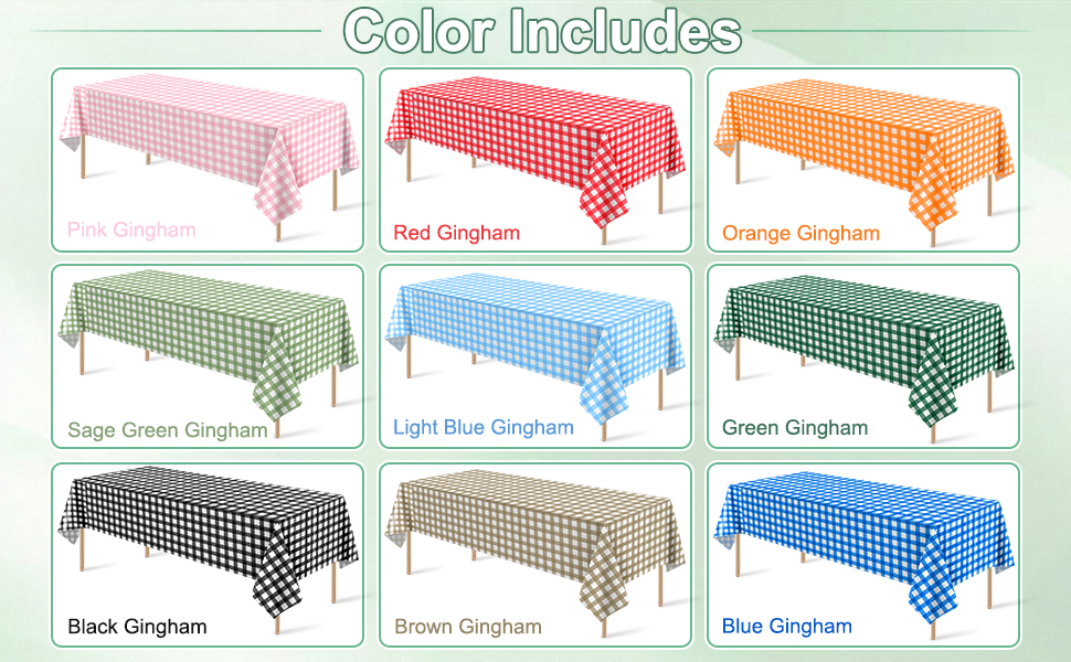 Sage Green Gingham Tablecloth