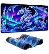 Simpkeely Blacklight Dragon Large Gaming Mouse Pad for Desk, Keyboard Mat | 31.5" x 11.8" Extende...