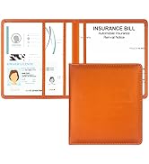 Car Registration and Insurance Holder, 5.5 x 5 Inch PU Leather Vehicle Glove Box Organizer Wallet...