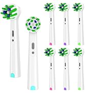 8 Pack Cross Clean Replacement Brush Heads Compatible with Braun Oral B Electric Toothbrush, White