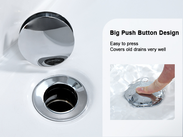 full size button bathroom sink drain strainer