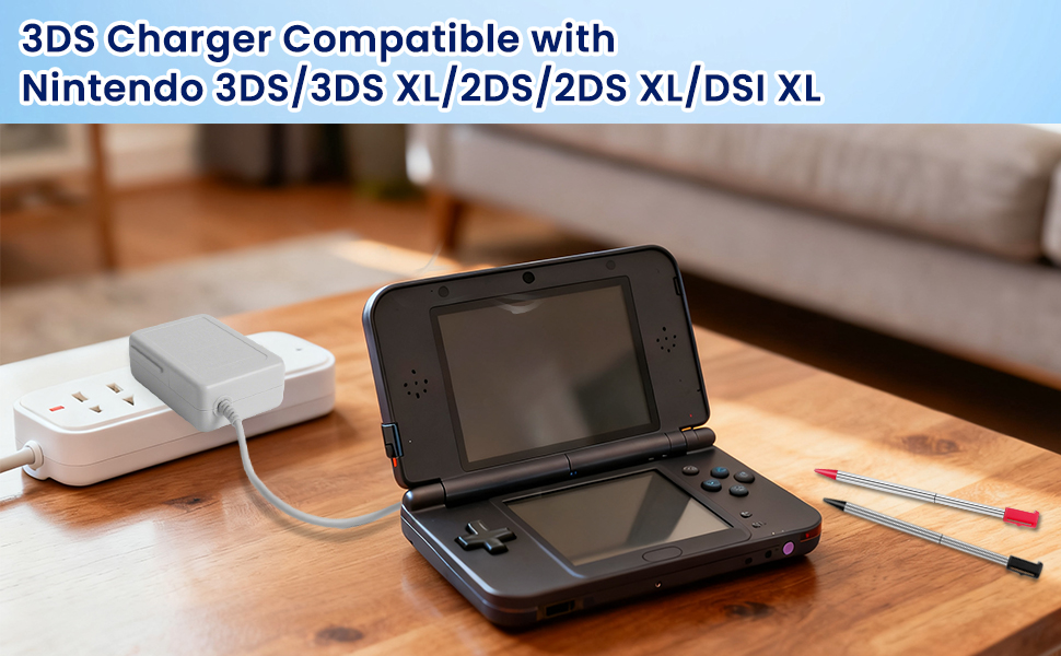 3ds charger compatiable with New 3ds/3ds xl/2ds/2ds xl/dsi/dsi xl