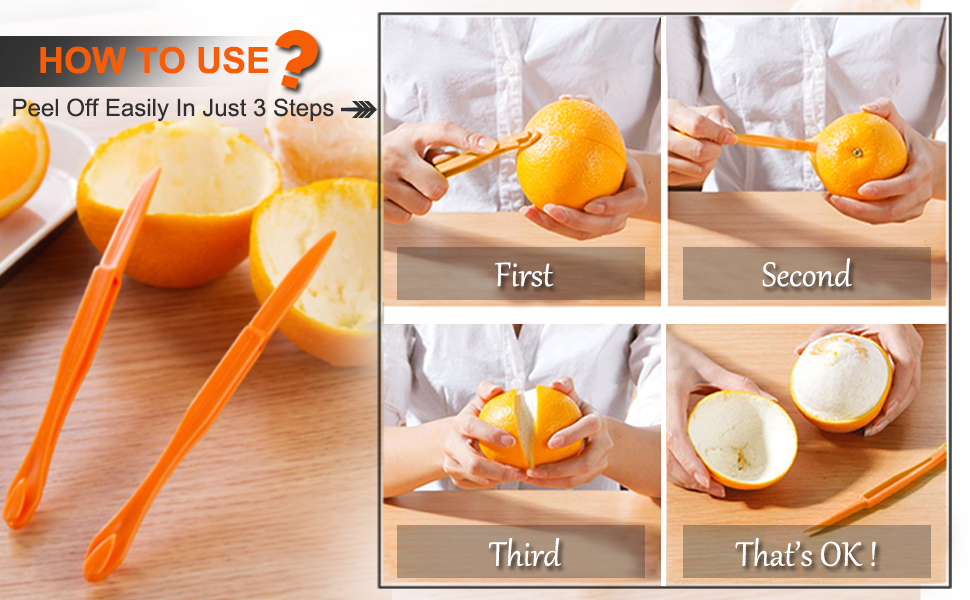 Orange Peeler tools Plastic Orange Peeler Citrus Remover Easy Open Citrus Lemon Citrus Peel Cutter