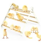 Bamboo Adjustable Chicken Perches, with Adjustable 7 Circles Holder, Strong Roost Bar for Coop&Br...
