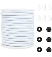 ZHFMLY 4mm 30ft White Bungee Roll Elastic String Shock Rope Elastic Stretchy Cord th Nylon Sleeve...