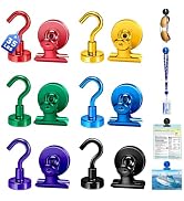 35lbs+ Magnetic Hooks and Clips for Cruise Cabins, 12 Pack Multicolored Cruise Magnets for Clothe...