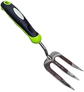 Garden Guru Stainless Steel Hand Weeder Fork Tool – Rust Resistant Stainless Steel – Ergonomic Ha...