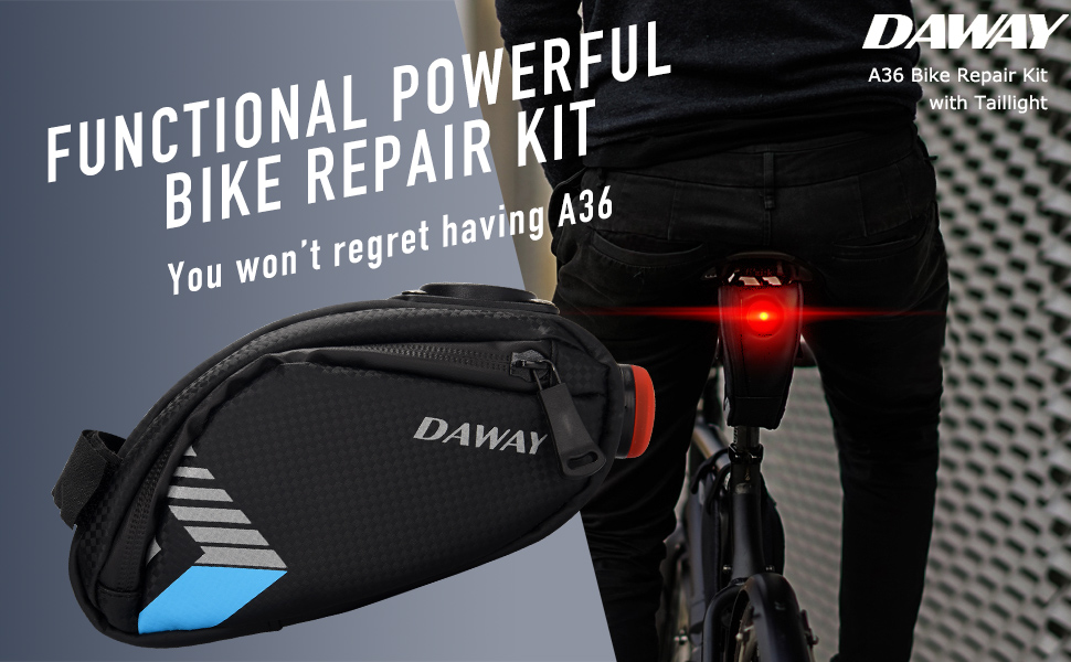 Safety taillight and reflective trim design on the bike tool kits