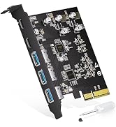 LDLrui 5-Port USB PCIe Card, 2 USB-C and 3 USB-A, Shared 10Gbps, Data Only | USB 3.2 Gen 2, PCIe ...