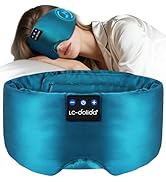 LC-dolida Luxurious Silk Soft Sleep Mask, Sleep Headphones with Bluetooth 5.4 for Side Sleeper, T...