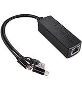 UCTRONICS Gigabit PoE Splitter 5V 3A, 2-in-1 PoE to USB C/Micro USB Adapter, IEEE 802.3af/at Comp...