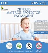 Cot Size Waterproof Mattress Protector 30x75 Waterproof Zippered Encasement