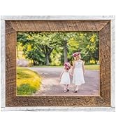 Rustic Red Door Co. Reclaimed Barnwood Picture Frame with Wood Mat - Family Photo Frame with Wood...