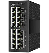 Industrial Gigabit Managed Switch - 16 Ports 10/100/1000Mbps Web Management DIN Rail Ethernet Swi...