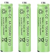 Cotchear 1.2V AA Rechargeable Battery, Size AA 700mAh Rechargeable Ni-Cd Batteries 3 Pcs AA Batte...