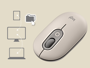 zoom on the top on pop mouse mist beige gray