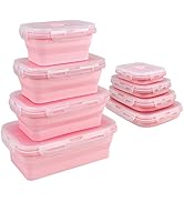 Collapsible Food Storage Containers - 4PC Stackable collapsible bowls With Airtight Lid, Vent - P...
