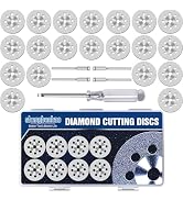 25mm 20Pcs Diamond Cutting Wheel 545 for Dremel Rotary Tool with 402 Mandrel (3mm) 4pcs and Screw...
