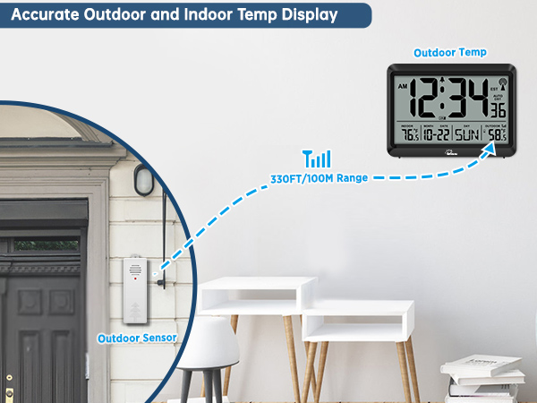 atomic clock outdoor indoor temp