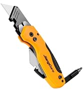 JiangCore Multifunctional Folding Utility Knife – Quick-Change Box Cutter with Pry Bar and SK5 Bl...
