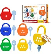 Ninigai Apple Lock & Key Toy for Kids, Colorful Number Locks & Keys Montessori Toys for Toddlers ...