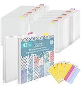 Caydo 42 Pieces 12x12 Paper Storage Organizer with Tabbed, Top Loading Scrapbook Paper Storage wi...