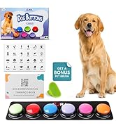 A-URA Dog Buttons for Communication with Non-Slip Mat, HD Sound 30s Recordable Dog Talking Button...