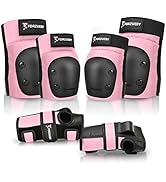 Forzueby Adult/Kids Knee Pads Elbow Pads Wrist Guards 6 in 1 Protective Gear Set for Inline Rolle...