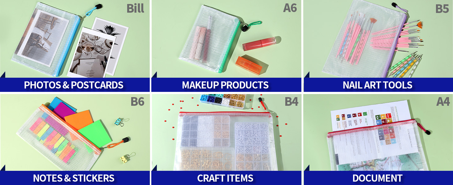 Multipurpose Mesh Zipper Pouches
