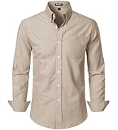 JEMITOP Men's Classic Lightweight Oxford Button Down Collar Shirts Business Casual Long Sleeve Dr...