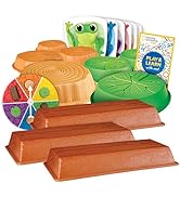 National Geographic Kids Logs 'n Lily Pads Stepping Stones & Balance Beams – 10-Piece Obstacle Co...