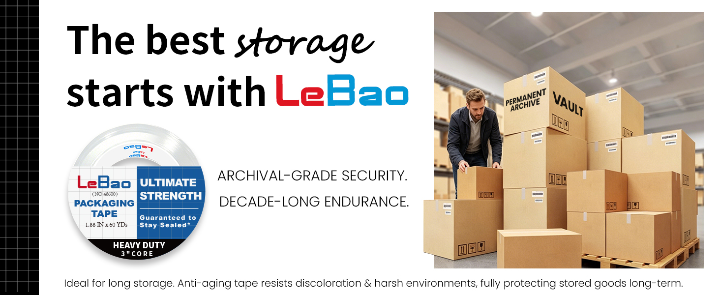 lebao best moving supplies heavy duty packing tape residential 1.88in moving tape