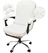Velvet Office Chair Cover with Armrest Covers Stretchable Oversized Desk Chair Cover with Zipper ...