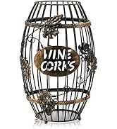 ZOOFOX Wine Cork Holder, Barrel-Shaped Metal Wine Cork Holder with Large Capacity, Decorative Vin...