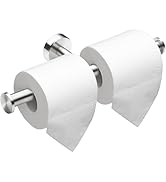 Toilet Paper Holder Wall Mount, Double Roll Toilet Paper Holder Brushed Nickel 304 Stainless Stee...