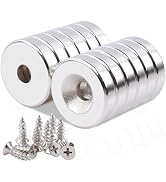 MAGXCENE Neodymium Disc Countersunk Hole Magnets with Screws, Strong Rare Earth Magnets Heavy Dut...