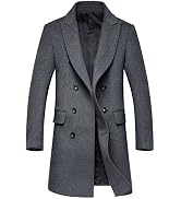 FSD.WG Men's Casual Trench Coat Classic Double Breasted Peacoat