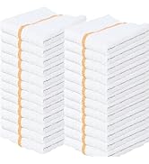 Towels N More 24 Pack 16x19 Bar Mop Towels - Gold Stripe Absorbent Cotton Kitchen Towels - Quick ...