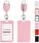 SOPHIYAYA ID Badge Holder with Clip Badge Reels Retractable Heavy Duty Id Card with Carabiner Bad...