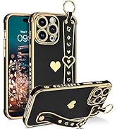 BENTOBEN Compatible with iPhone 15 Pro Max Case with Adjustable Wristband Strap,Cute Heart Luxury...